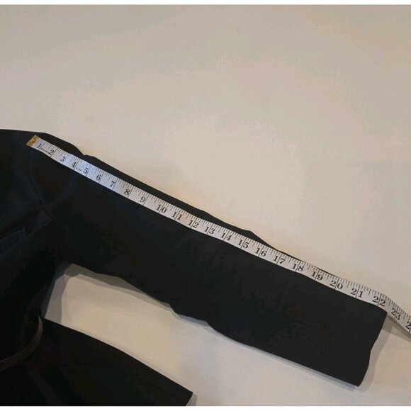 H&M Button Front Belted Black Lined Jacket Womens 12 Pockets Military Cotton Lar - Picture 9 of 10